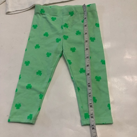 Cat & Jack Baby Girl Shamrock Rainbow Ruffle Long sleeves Pants Two Pc Set 12M - Picture 9 of 10